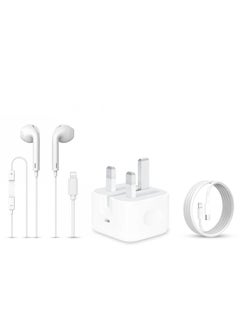 Buy Package Fish charger, cable and wired headphone for iPhone in Saudi Arabia