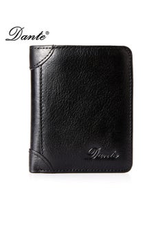 Buy Men's Wallet Vertical Top Layer Cowhide Anti-theft Card Demagnetization Genuine Leather Wallet in Saudi Arabia