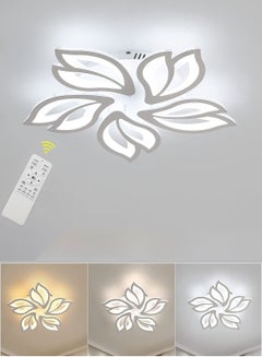 Buy Petal Shape LED Ceiling Light 5 Lights Dimmable with Remote Control 45W in UAE