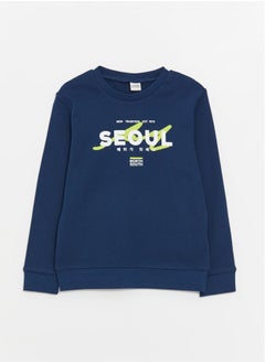 Buy Crew Neck Printed Long Sleeve Boy T-shirt in Egypt