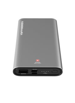 Buy Swiss Military Chandoline PD Power Bank 10000MAH: High-Speed Charging, 20W Output, 50% Charge in 30 Minutes* - Type-C, Micro and USB Inputs. Compatible with Apple, Samsung & More -Silver in UAE