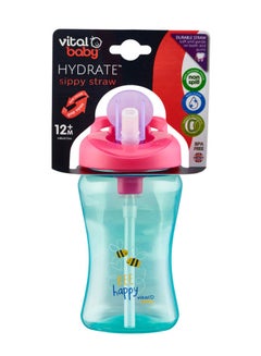 Buy Hydrate Sippy Straw, Fizz, 340ml in UAE