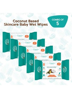 Buy Coconut Based Skincare Wet Baby Wipes (10 Pieces Combo Of 5) in UAE