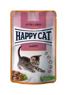 اشتري Happy Cat MIS Kitten & Junior Farm Duck Wet Food 85G في الامارات