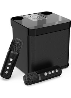 Buy MYK YS-203 Professional Portable 100W Dual Microphone Bluetooth Smart Speaker External Karaoke Equipment Black in UAE