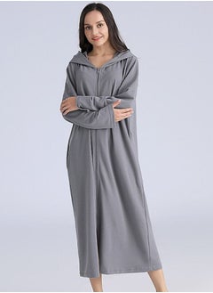 اشتري Long zip-up bathrobe with hood, perfect for vacations by the sea, and beach vacations في السعودية