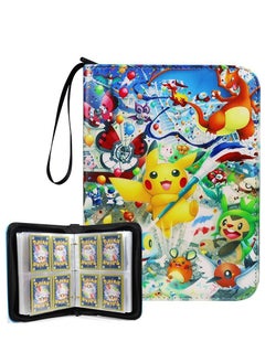 اشتري 4-Pocket Binder Compatible with Pokemon Card, 400 Pockets Portable Trading Cards Holder Collector Album 50 Removable Sheets for Boys Girls في السعودية