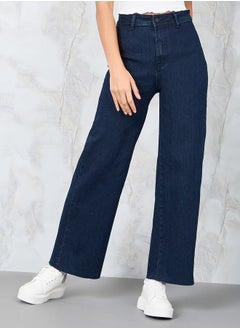 Buy High Rise Straight Fit Ankle Length Jeans in Saudi Arabia