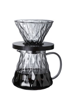 Buy Set of 2 V60 Pour Over Coffee Maker Set Glass Drip Coffee Set 1-4 CUPS in Saudi Arabia