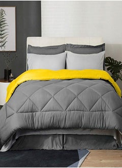 Buy Snooze,Winter quilt double face, 220*235 cm, Gray & Yellow in Egypt