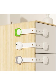 Buy 3 PCS Baby Proofing Cabinet Lock, Cartoon Shape Child Proof Safety Locks, 3M Strong Adhesive ABS Material No Drilling, Adjustable Strap Latches to Cabinets, Drawers, Cupboard, Fridge,Door in UAE