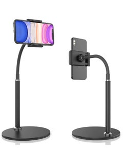Buy Cell Phone Stand, Adjustable Height & Angle Phone Holder Flexible Arm Universal Phone Stand for Desk, Aluminum Alloy Desktop Cell Phone Holder Compatible with 3.5"-6.5" Device in UAE
