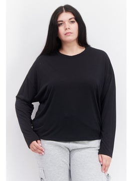 Buy Women Plus Size Long Sleeve Training Top, Black in UAE