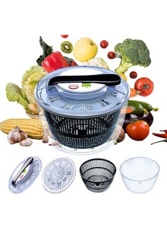 Buy Salad Spinner Large Multifunction 4.5 Quart Design BPA Free，manual Good Grips Crank Handle & Locking Fruits and Vegetables Dryer Dry off & Drain Lettuce Quick Spinner in Saudi Arabia