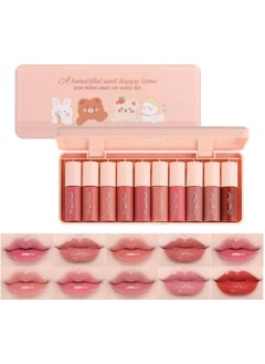 Buy 10 Colors Lip Gloss Set, Korean Lip Tint Stain, Natural Moisturizing Lip Gloss, Mini Liquid Lipstick, Long-Lasting Hydrating Lip Plumping Gloss, Multi-Use Lip and Cheek Tint Stain in UAE