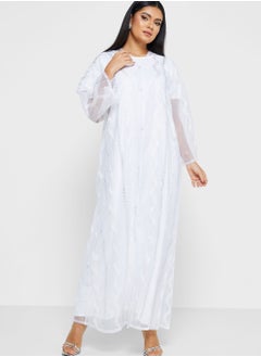 Buy Lace Shimmer Abaya With Sheila in Saudi Arabia