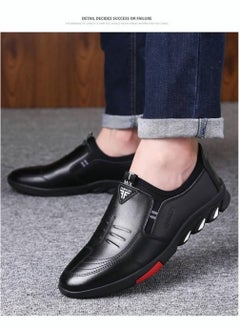 Buy Men's Business Formal Casual Leather Shoes Round Toe Fashion Oxford Shoes With Low Heel in UAE