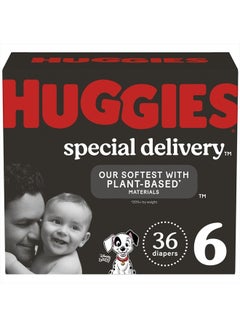 Buy Huggies Special Delivery Hypoallergenic Baby Diapers Size 6 (35+ lbs), 36 Ct, Fragrance Free, Safe for Sensitive Skin in UAE