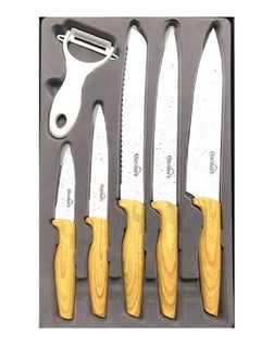 Buy Lambart Knife Set 6 Pieces Beige  White in Saudi Arabia