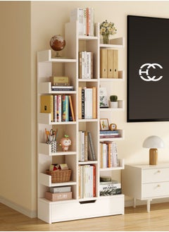 Buy Creative Bookshelf with Drawer Bookcase Simple Living Room Storage Rack 51 x 19 x 141 cm in Saudi Arabia