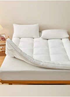 اشتري Comfy White Cotton Fiber Filled Quilted Box Design 150 X 200 X 10Cm Mattress Topper في الامارات