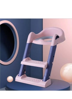 Buy Potty Training Seat for Kids Toddler Toilet Potty Chair with Sturdy Non-Slip Step Stool Ladder Comfortable Handles and Splash Guard Foldable Toilet Seat Pink in Saudi Arabia