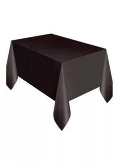 Buy Disposable Plastic Tablecloth Black 137X183 cm in Saudi Arabia