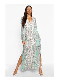 اشتري Cage Detail Paisley Woven Maxi Dress في الامارات