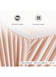 اشتري Elegance Fitted Sheet 120X200+33Cm - Peach في الامارات