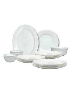 اشتري Melrich 26 Pcs Opal ware Dinner set 6 Dinner plate 6 Dessert Plate 6 Soup Plate 6 Bowl 1 Oval Plate 1 Serving Bowl Dishwasher Microwave Safe في الامارات