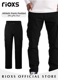 اشتري Men's Cargo Pants with Pockets Cotton Hiking Sweatpants Casual Athletic Jogger Sports Outdoor Trousers Relaxed Fit في الامارات