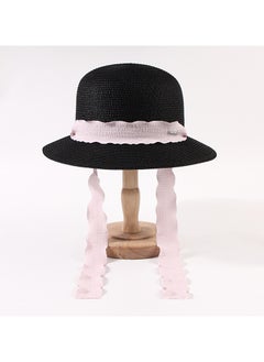 اشتري New Shangcao Weaving Breathable Ribbon Beach Travel Hat في الامارات