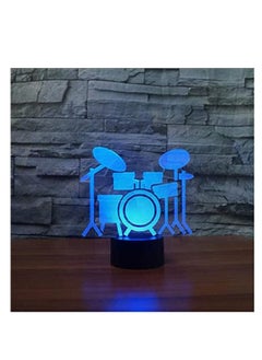 Buy Bedroom Office Home Decoration 7 Colorful USB 3D LED Drum Rack Shape Night Light Touch Sensor Desk Table Lamp Child New Year Gift in UAE