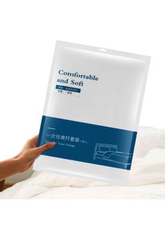 Buy Portable Travel Disposable Set - 3-Piece Bedding Sheets for Hotels and Travel, Safe Healthy Convenient Comfortable Duvet Cover Pillowcase (3 Piece Set) in Saudi Arabia