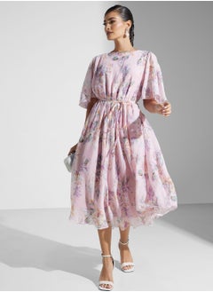 اشتري Printed Tie Detailed  Dress في السعودية