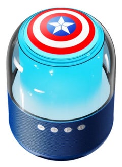 Buy Original Disney QS-S1 Captain America Shield Smart Bluetooth Box Speaker 3d Stereo surround Colorful LED Light Wireless Loudspeaker with Amazing Displaying Light Ideal For Soft Heavy Bass Music in UAE
