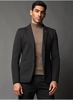 Buy Notch Lapel Single Breasted Blazer with Button Cuff in Saudi Arabia