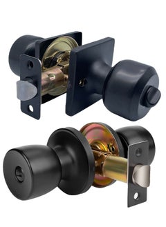 Buy Entry Door Knob Keyless Round Ball Lock Interior Exterior Door Knob Interior Keyless Non Locking Round Door Handle keyless entry door lock for Bedroom Bathroom Matte Black Keyless 1Pack in Saudi Arabia