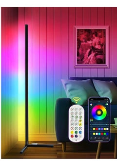 اشتري ELTERAZONE  Corner Floor Lamp, RGB Color Changing Corner Lamp, Smart LED Floor Lamp Controlled by APP&Remote with Reactive Music Mode and DIY Mode, Dimmable LED Modern Floor Lamp في الامارات