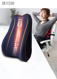 Buy Lumbar Support Pillow for Office Chair Back Support Pillow for Car Computer Gaming Chair Recliner Memory Foam Back Cushion for Back Pain Relief Improve Posture Mesh Cover Adjustable Straps in UAE