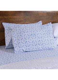 اشتري Ravenna 200 Tc 3-Piece King Fitted Sheet Set 180X200+33Cm - Blue في الامارات