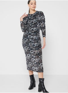 Buy Printed Side Split Dress in UAE