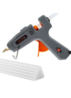 Buy Dual Temperature Glue Gun with LED on/off Switch - 60/100W - with 16-Piece Glue Sticks - Gray in Saudi Arabia