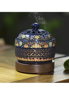 Buy Ceramic Electric Incense Burner, Electronic Aroma Diffuser with Timing Temperature Adjustment and Cover, Resin Frankincense Burner, Used for Indoor Air Purification/Home Decoration/Meditation in UAE