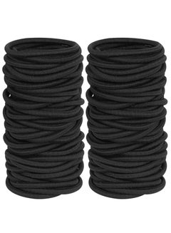 Buy 120 Pieces Black Hair Ties for Thick and Curly Hair Ponytail Holders Hair Elastic Band for Women or Men(4mm) in UAE