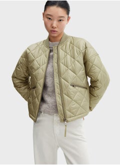 اشتري Knitted Puffer Bomber Jacket في الامارات