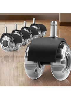 اشتري Office Chair Caster Wheels, Set of 5, 2 in Double casters, Twin Ball Bearing Replacement Computer Desk Chair Wheel, Heavy Duty Rubber Caster Smooth Quiet Rolling Safe Protection for All Floors في الامارات