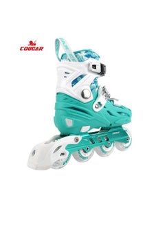 Buy Cougar 315 Roller Skates Adjustable Roller Skates with 4 Light Up PU Wheels Outdoor Indoor Roller Skates for Boys Girls Beginner Adults,Color:Green in Egypt