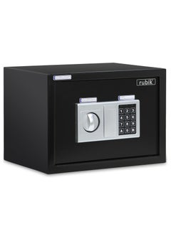 Buy A4 Documents Size Safe Box with Digital Keypad and Key Lock, Security Locker Protect Cash Jewelry Passports for Home Office (Size 25x35x25cm) Black in UAE