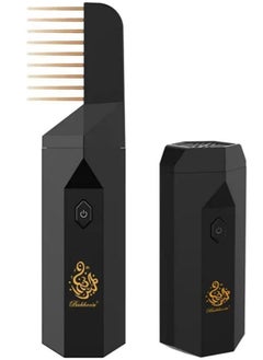 Buy 2023 New Design USB Rechargeable Hair Electric Bakhoor Luxury Incense Burner Black in UAE